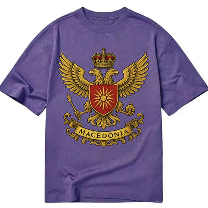 Macedonia Heritage Badge  - Classic T-shirt - Purple