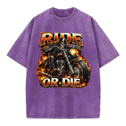 Ride Or Die - Vintage T-shirt - Purple
