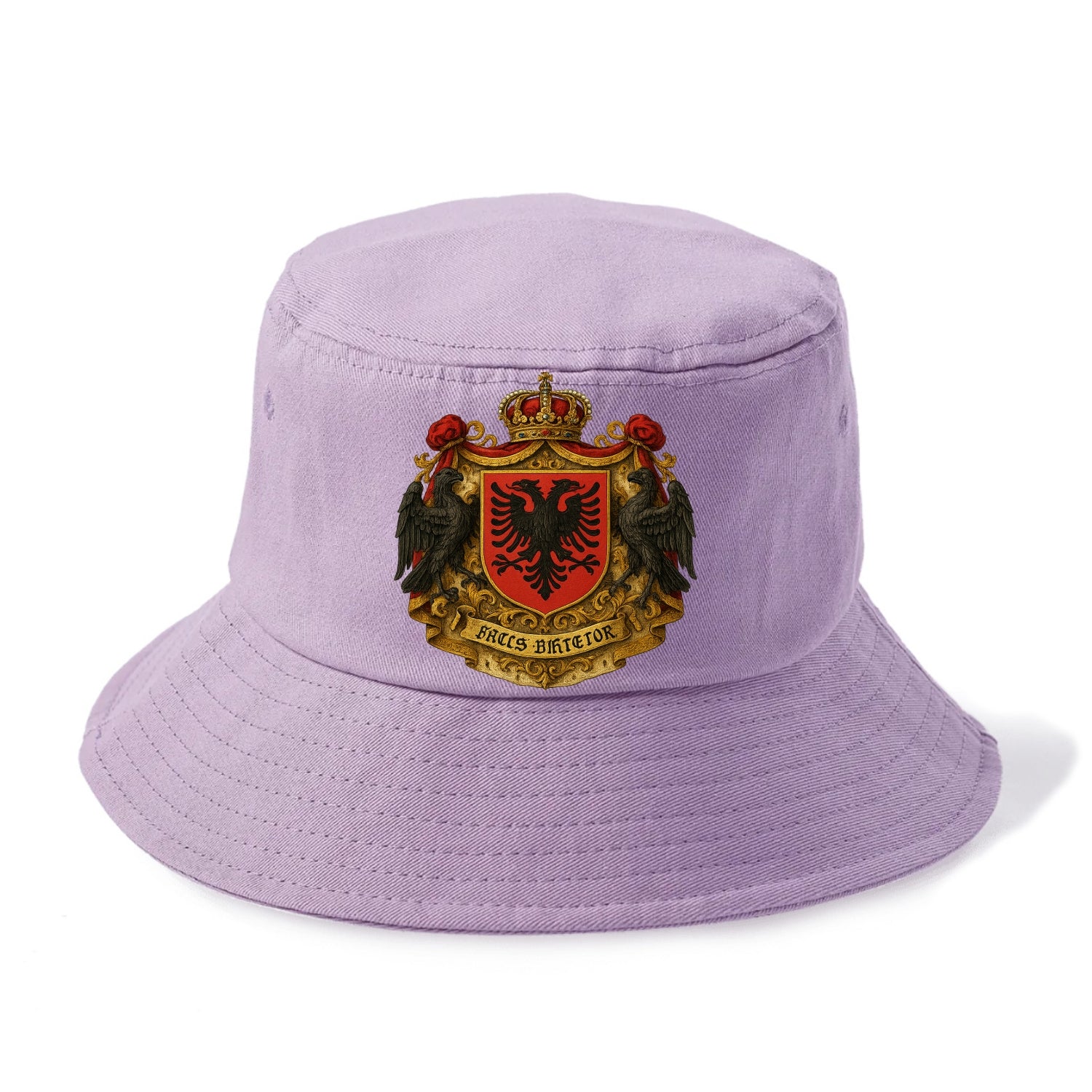 Albania Double Eagle Emblem  - Bucket Hat - Purple