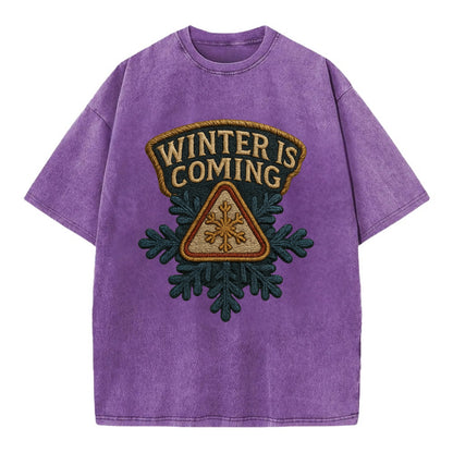 Winter Is Coming  - Vintage T-shirt - Purple