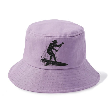 Stand-up paddleboarder on calm water - Bucket Hat - Purple