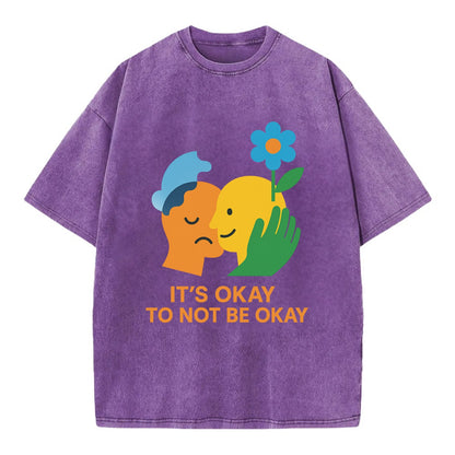 Mental health stigma fading as support grows - "It's Okay to Not Be Okay" - - Vintage T-shirt - Purple