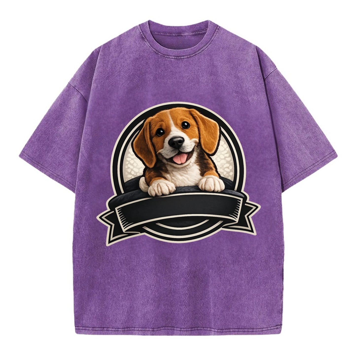 Paws Up Beagle - Vintage T-shirt - Purple