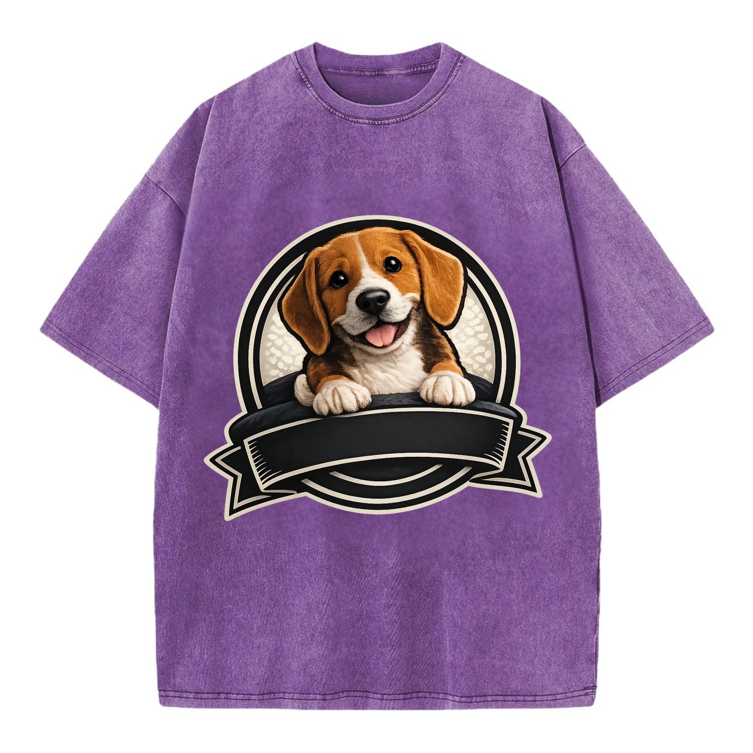 Paws Up Beagle - Vintage T-shirt - Purple