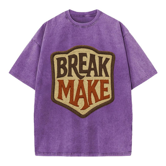 BREAK;MAKE THE RULES Rebel Red Snapback - Vintage T-shirt - Purple