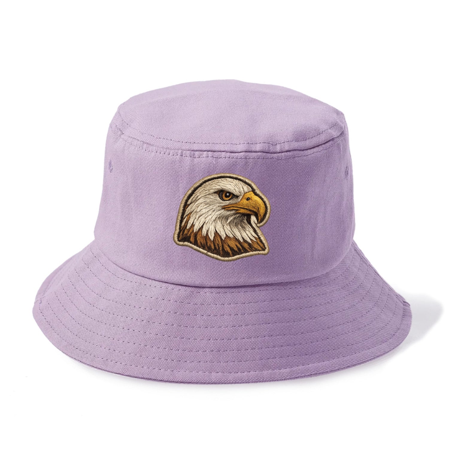 EAGLE HEAD PROFILE - majestic bald eagle in brown, white and gold , American pride - Bucket Hat - Purple