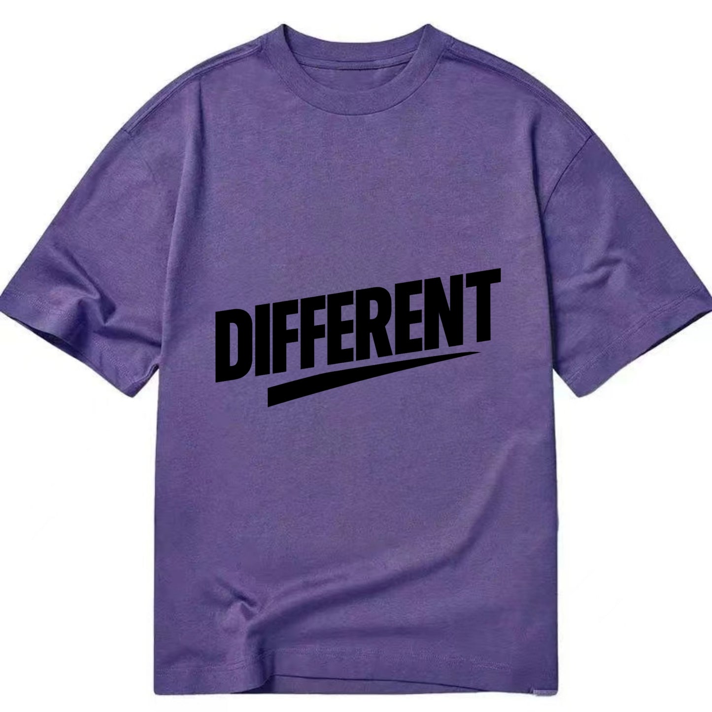 Bold typography design - "DIFFERENT" - standing out, not following crowd - Classic T-shirt - Purple