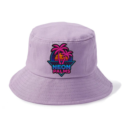 Neon Palms - Bucket Hat - Purple