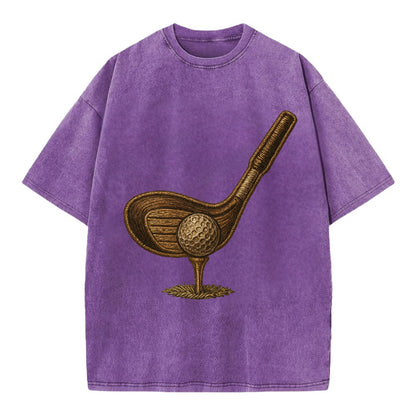 Golf Club and Ball  - Vintage T-shirt - Purple