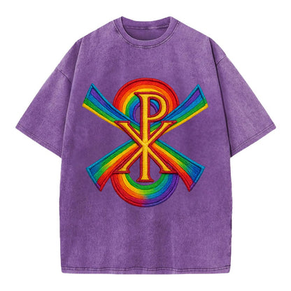 Chi Rho  - Vintage T-shirt - Purple