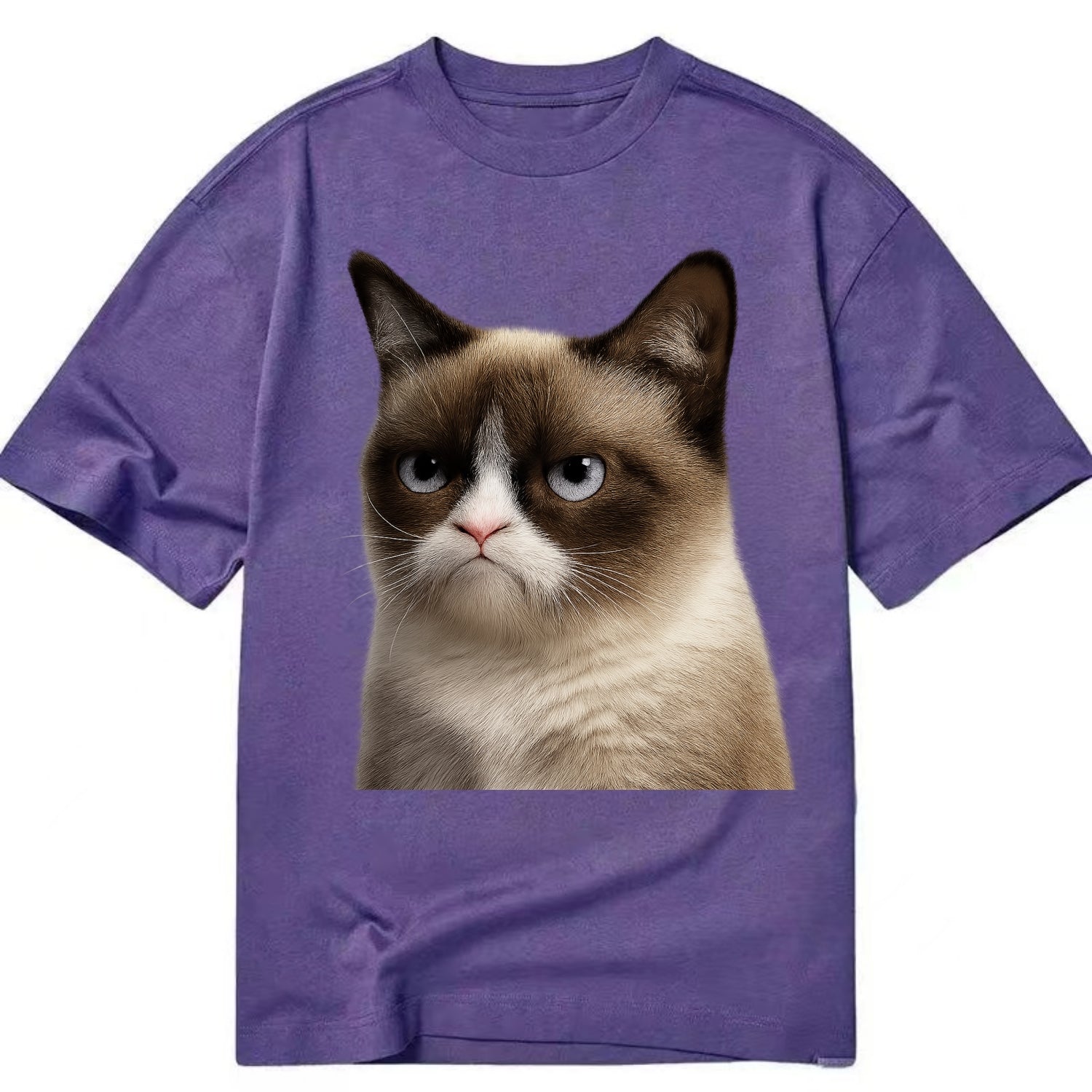 Grumpy Cat Expression  - Classic T-shirt - Purple