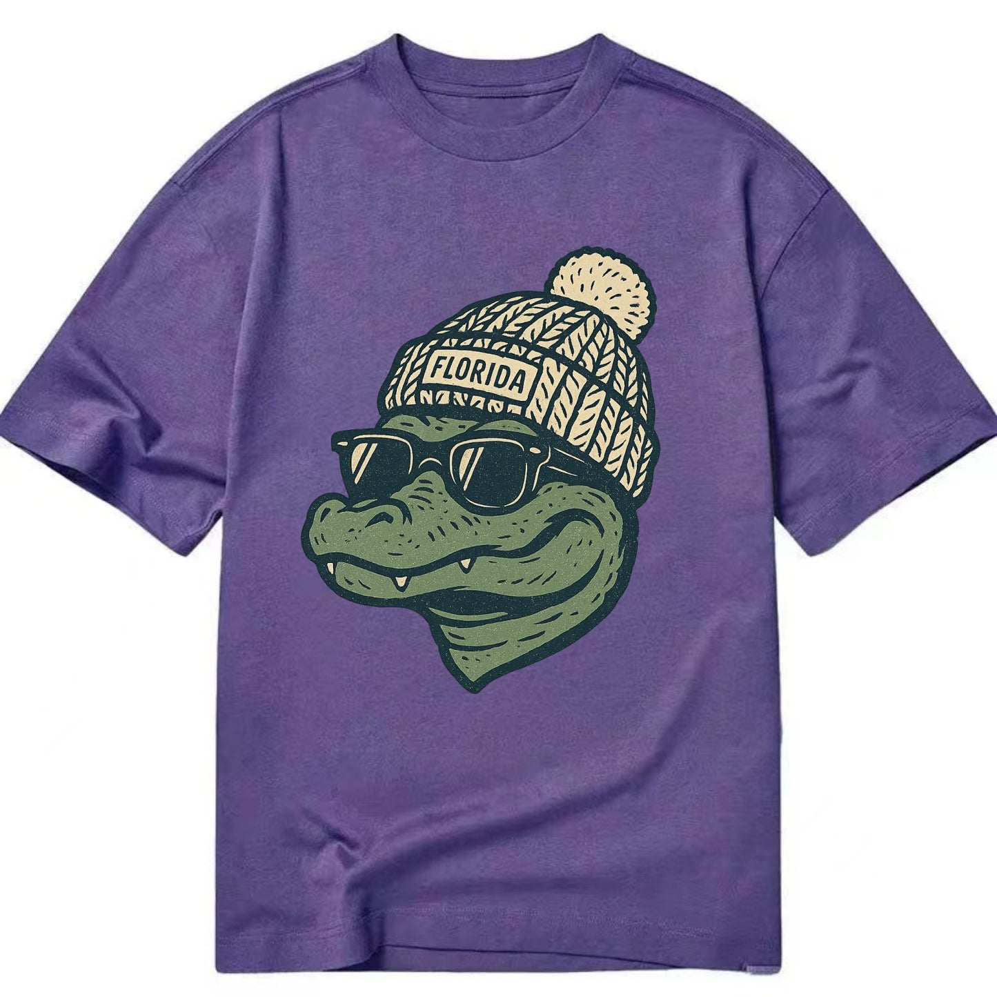 Gainesville Gator wearing Florida beanie - Classic T-shirt - Purple