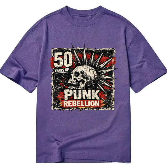 MOHAWK RISING | Spiked hair silhouette | Liberty spikes | Punk identity | Tribal - Classic T-shirt - Purple