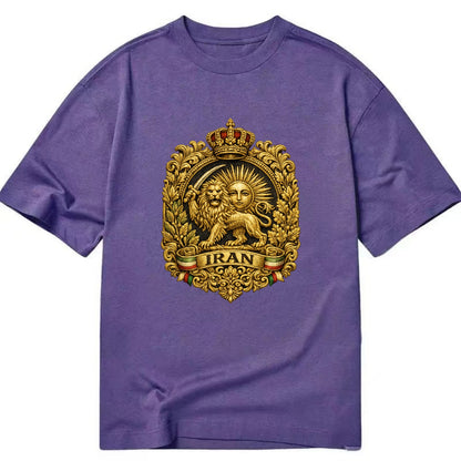 Iran Lion Sun Badge - Classic T-shirt - Purple