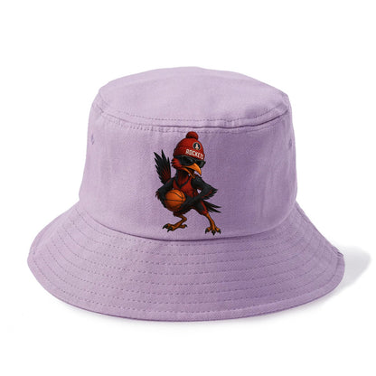 Houston Roadrunner wearing Rockets beanie with launch pad patch and wayfarer sunglasses - Bucket Hat - Purple