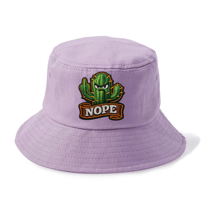 NOPE CACTUS - cactus with attitude in green , prickly personality - Bucket Hat - Purple