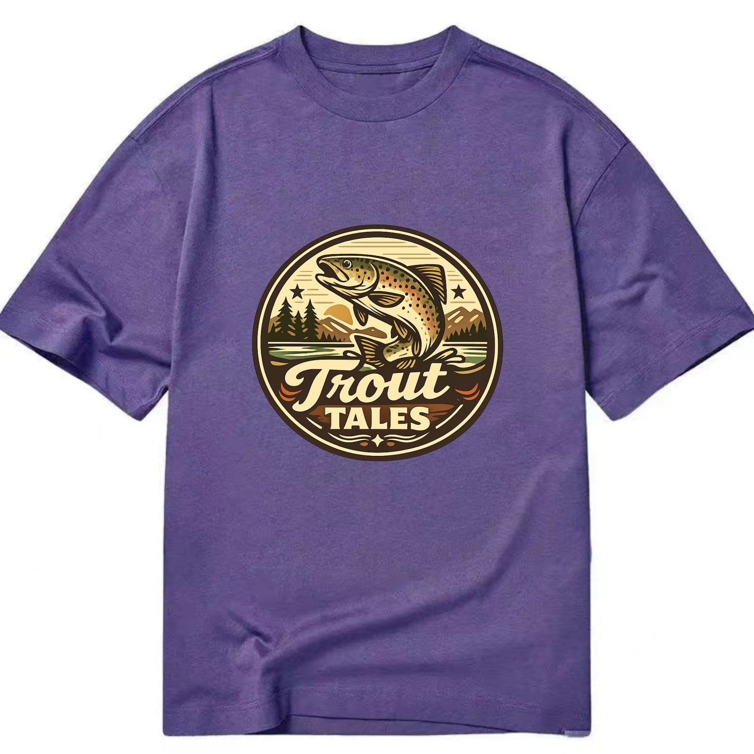 Trout Tales Adventure Emblem - Classic T-shirt - Purple