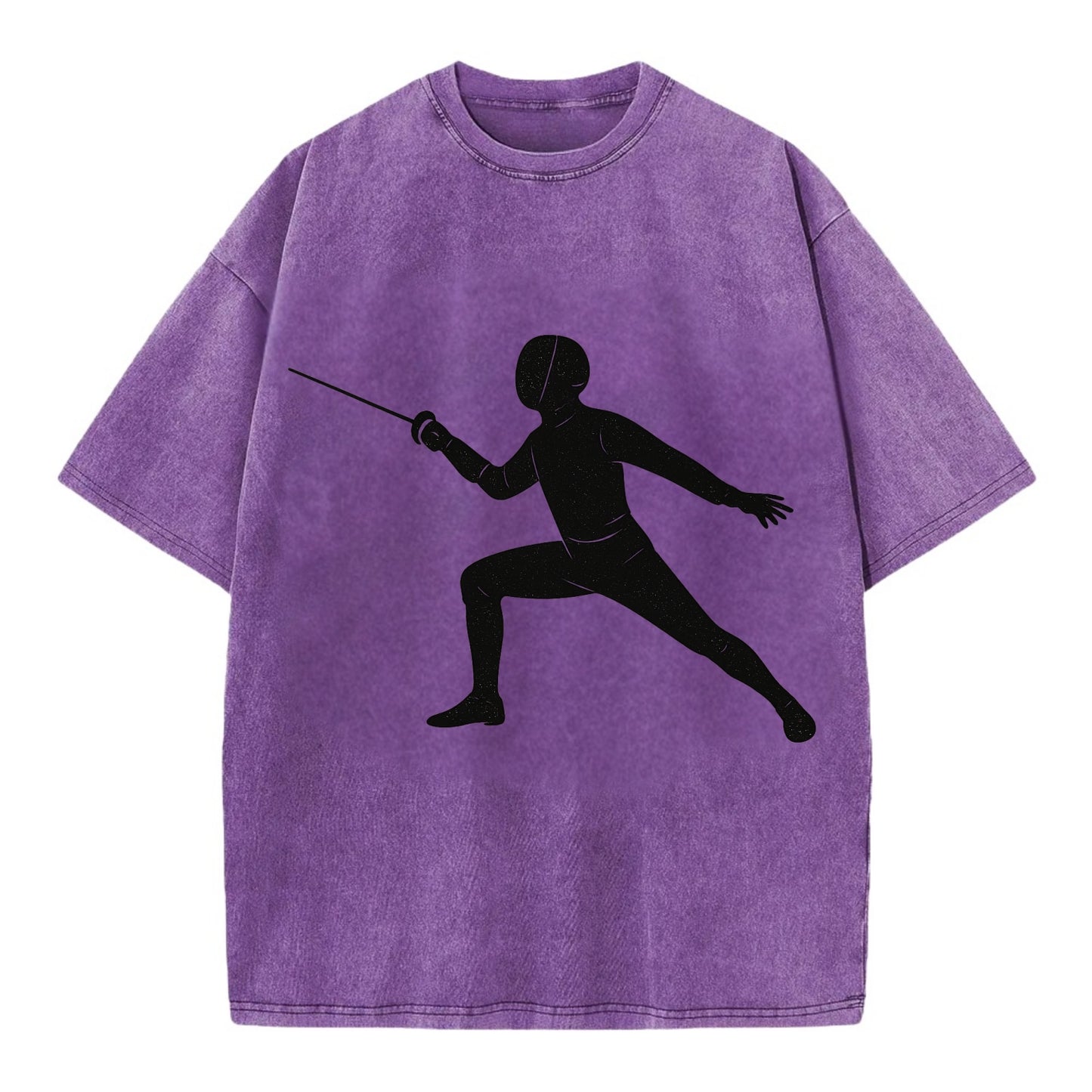 Fencer in lunge position - Vintage T-shirt - Purple