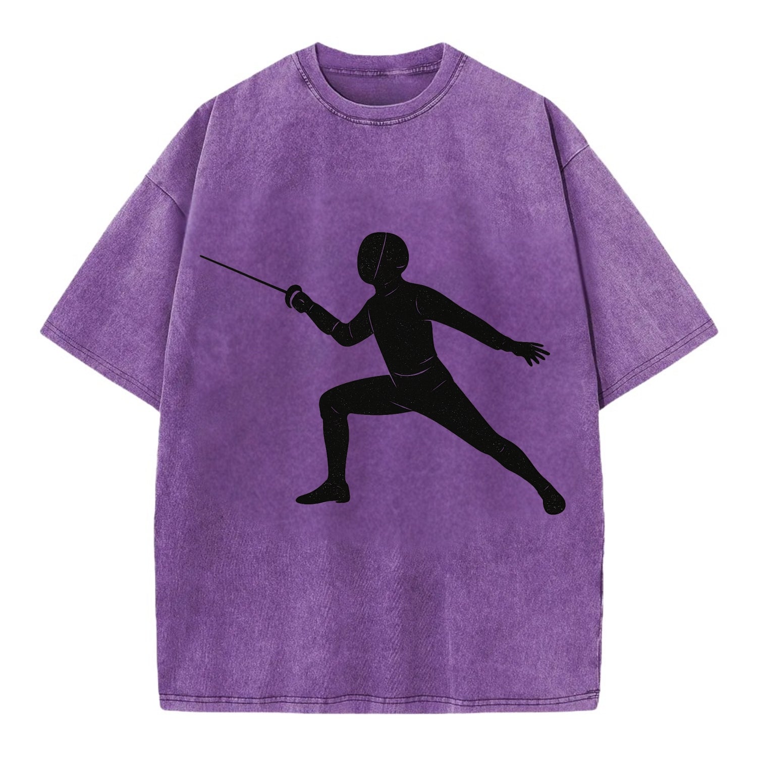 Fencer in lunge position - Vintage T-shirt - Purple