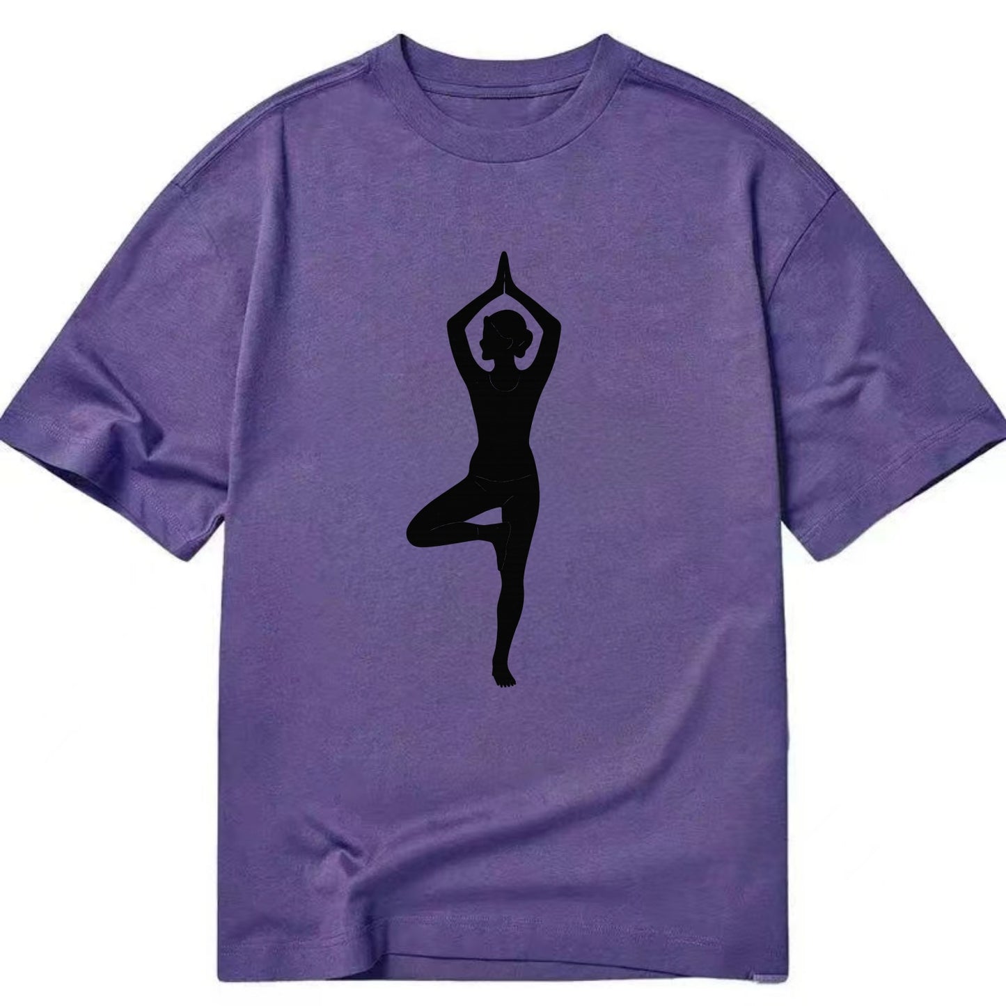 Yogi in tree pose silhouette - Classic T-shirt - Purple
