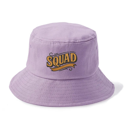 Bold typography design - "SQUAD" - your crew, your people - Bucket Hat - Purple