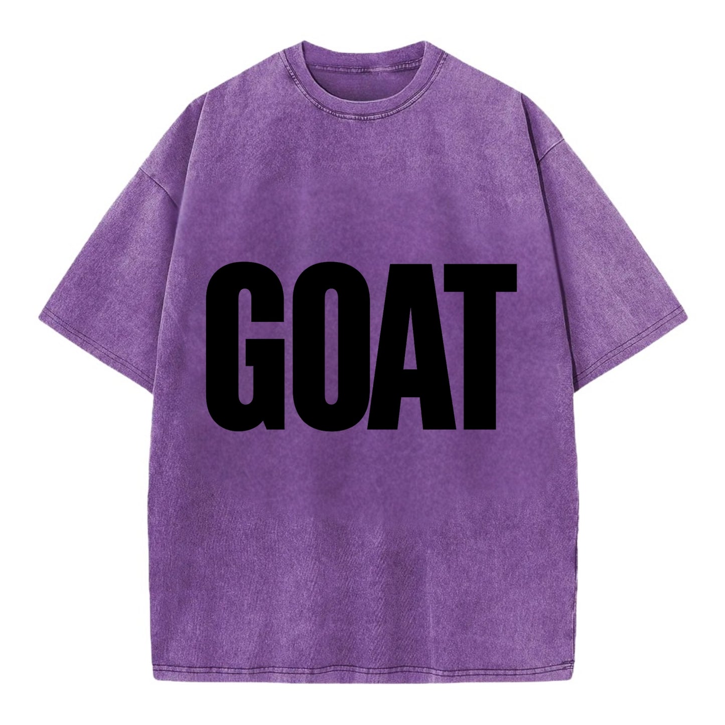 Bold typography design - "GOAT" - greatest of all time - Vintage T-shirt - Purple