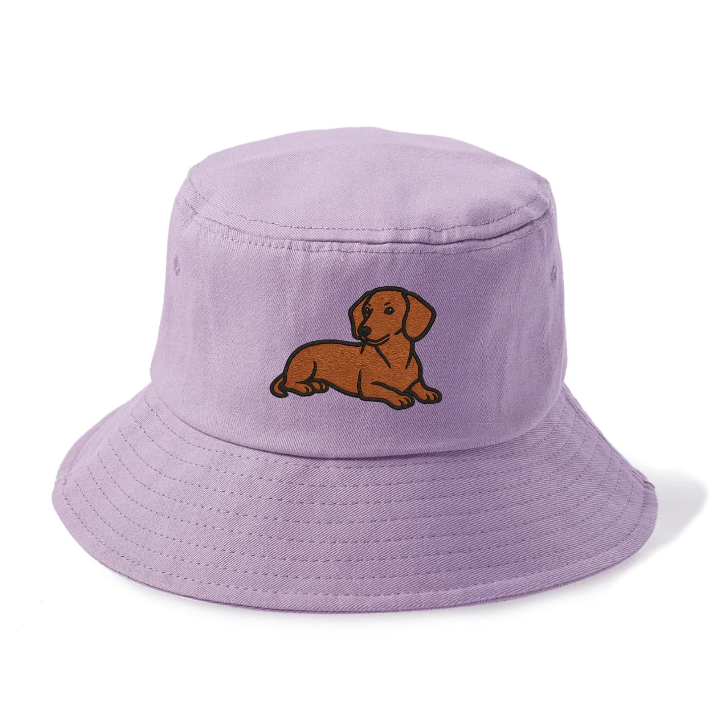 Dachshund - Red smooth relaxed lying dow Bucket Hat - Purple