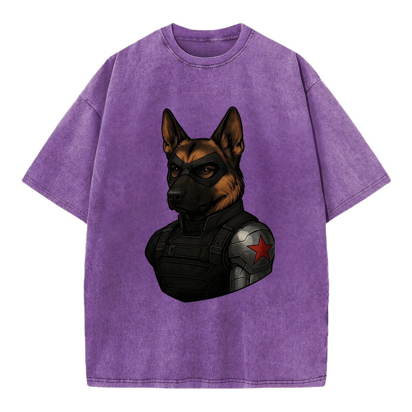 German Shepherd Winter Soldier  - Vintage T-shirt - Purple