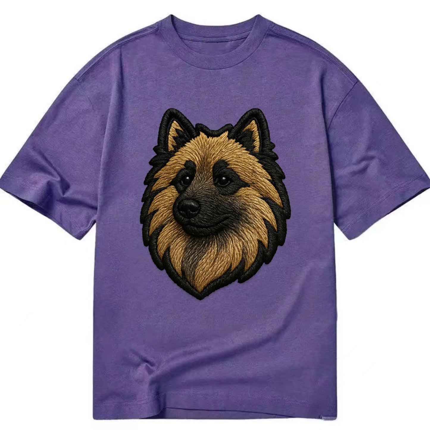 Keeshond - Contemporary spitz logo with - Classic T-shirt - Purple