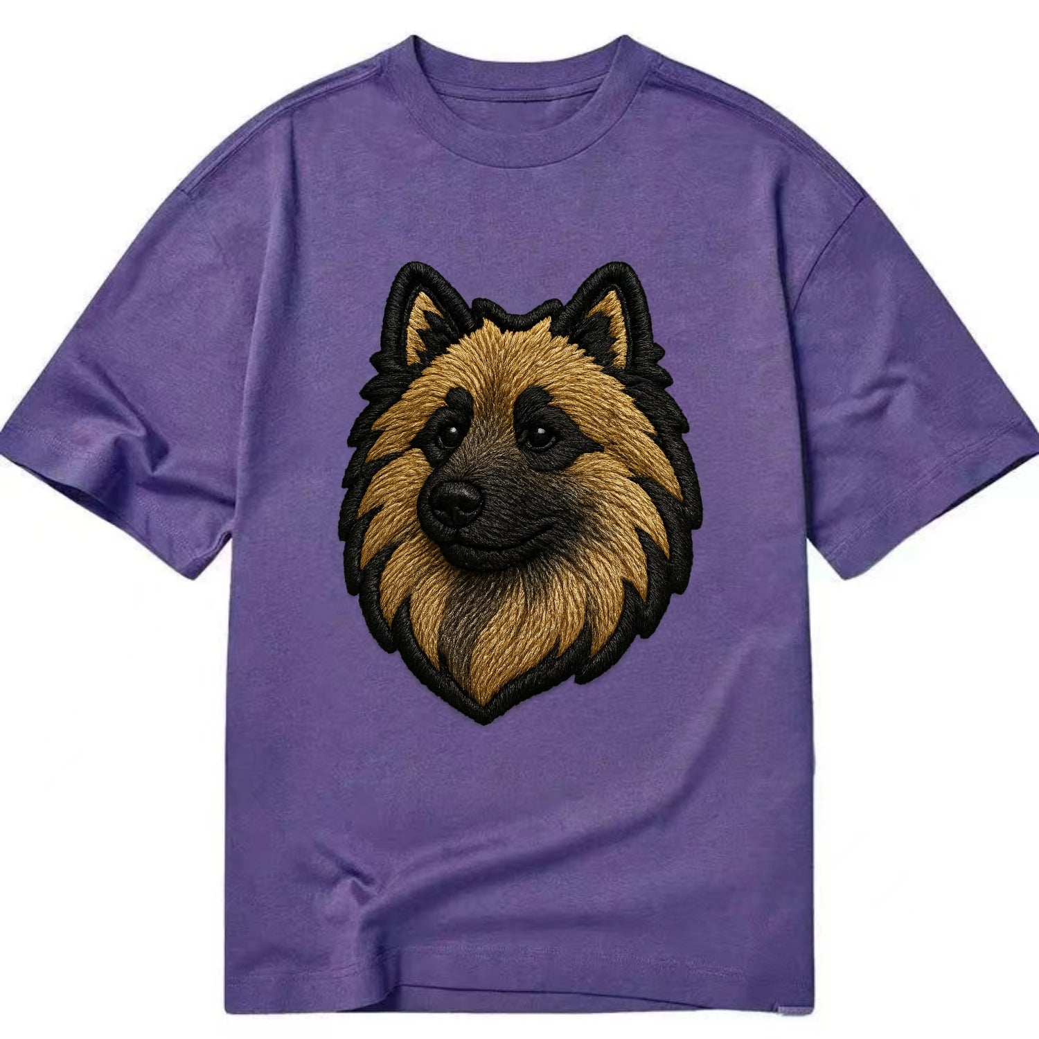 Keeshond - Contemporary spitz logo with - Classic T-shirt - Purple