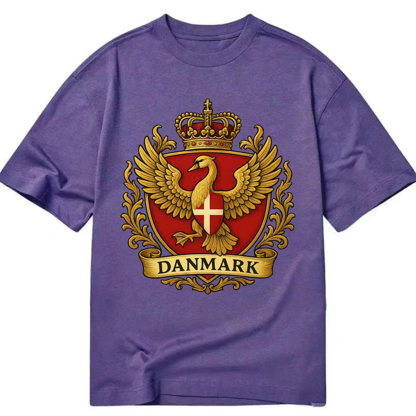 Denmark Heritage Badge  - Classic T-shirt - Purple