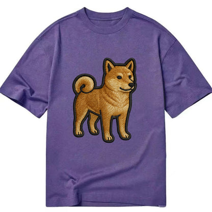 Shiba Inu - Trendy Japanese dog logo wit - Classic T-shirt - Purple