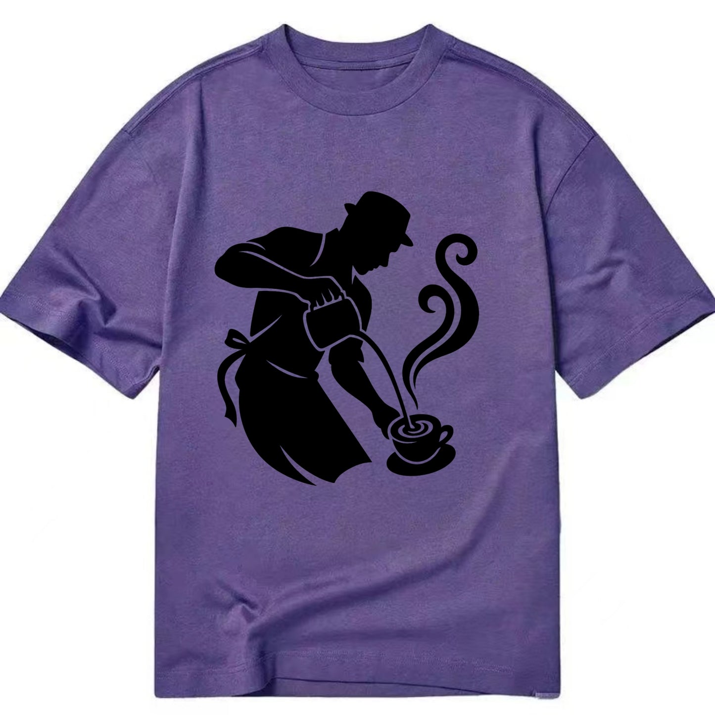 Barista creating latte art - Classic T-shirt - Purple