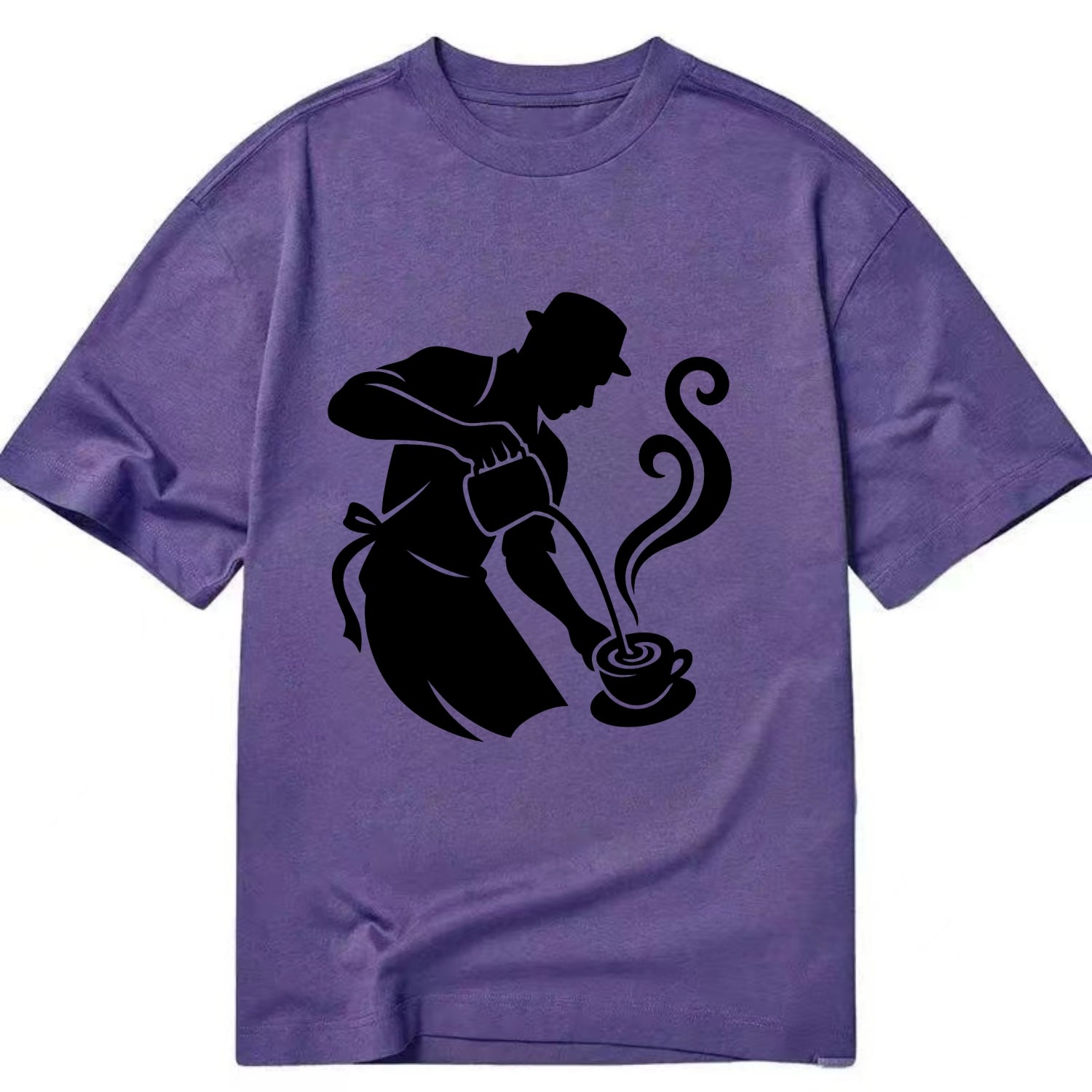 Barista creating latte art - Classic T-shirt - Purple