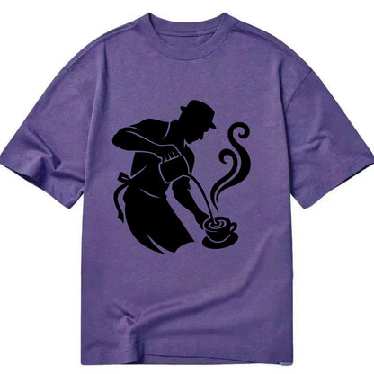 Barista creating latte art - Classic T-shirt - Purple