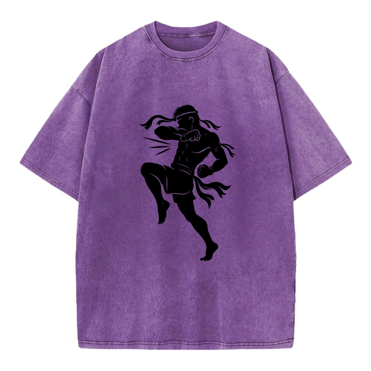 Thai Muay Thai fighter elbow strike - Vintage T-shirt - Purple