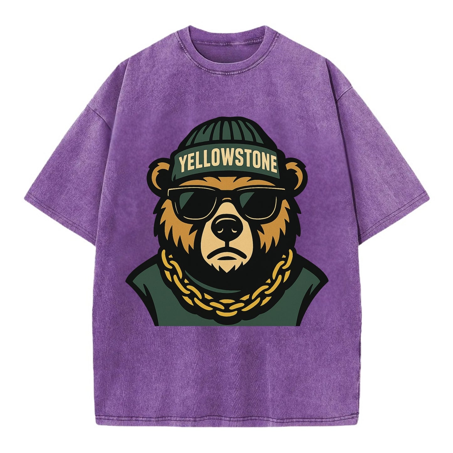 Yellowstone Bear - Vintage T-shirt - Purple