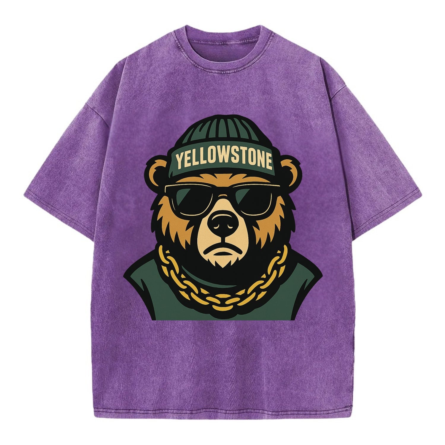 Yellowstone Bear - Vintage T-shirt - Purple
