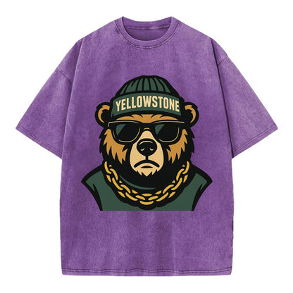 Yellowstone Bear - Vintage T-shirt - Purple