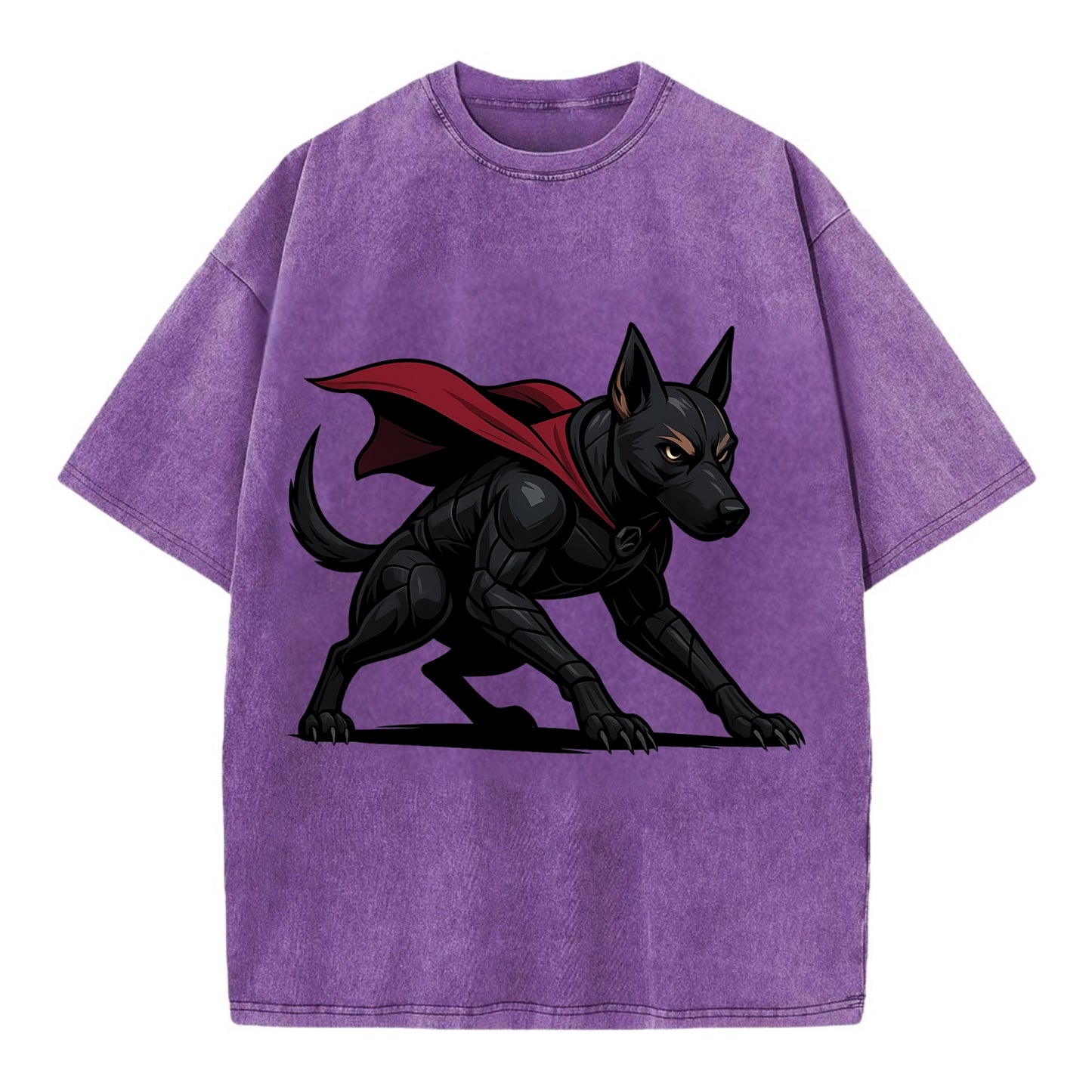 Belgian Malinois Black Panther  - Vintage T-shirt - Purple