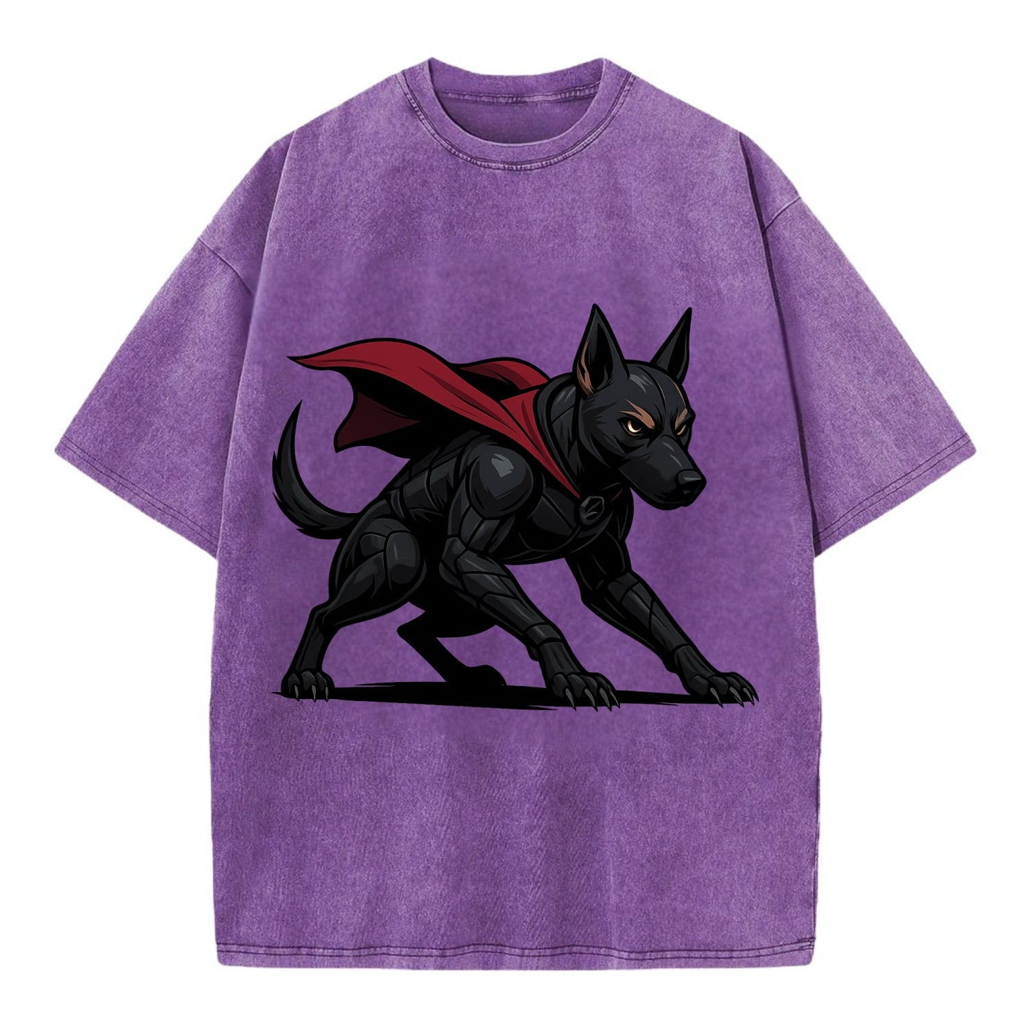 Belgian Malinois Black Panther  - Vintage T-shirt - Purple