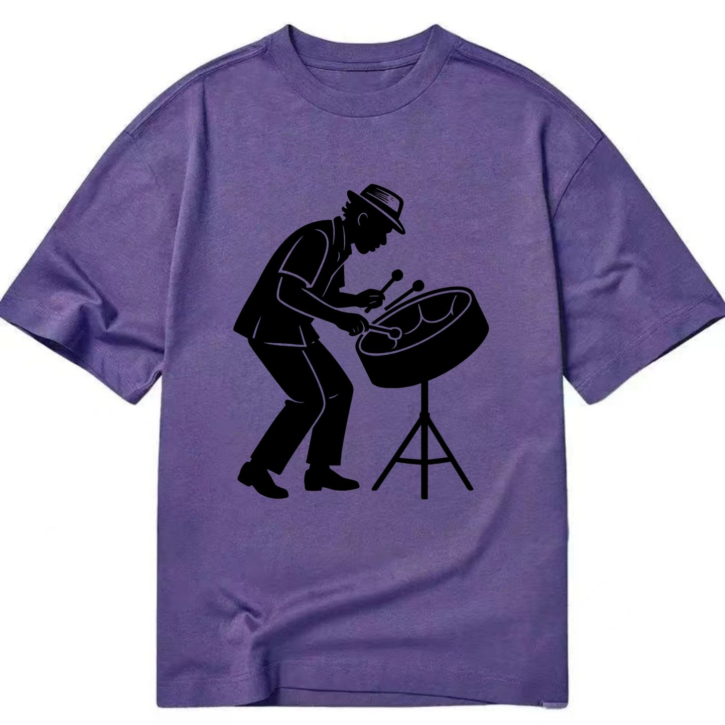 Steel drum player Caribbean rhythm - Classic T-shirt - Purple