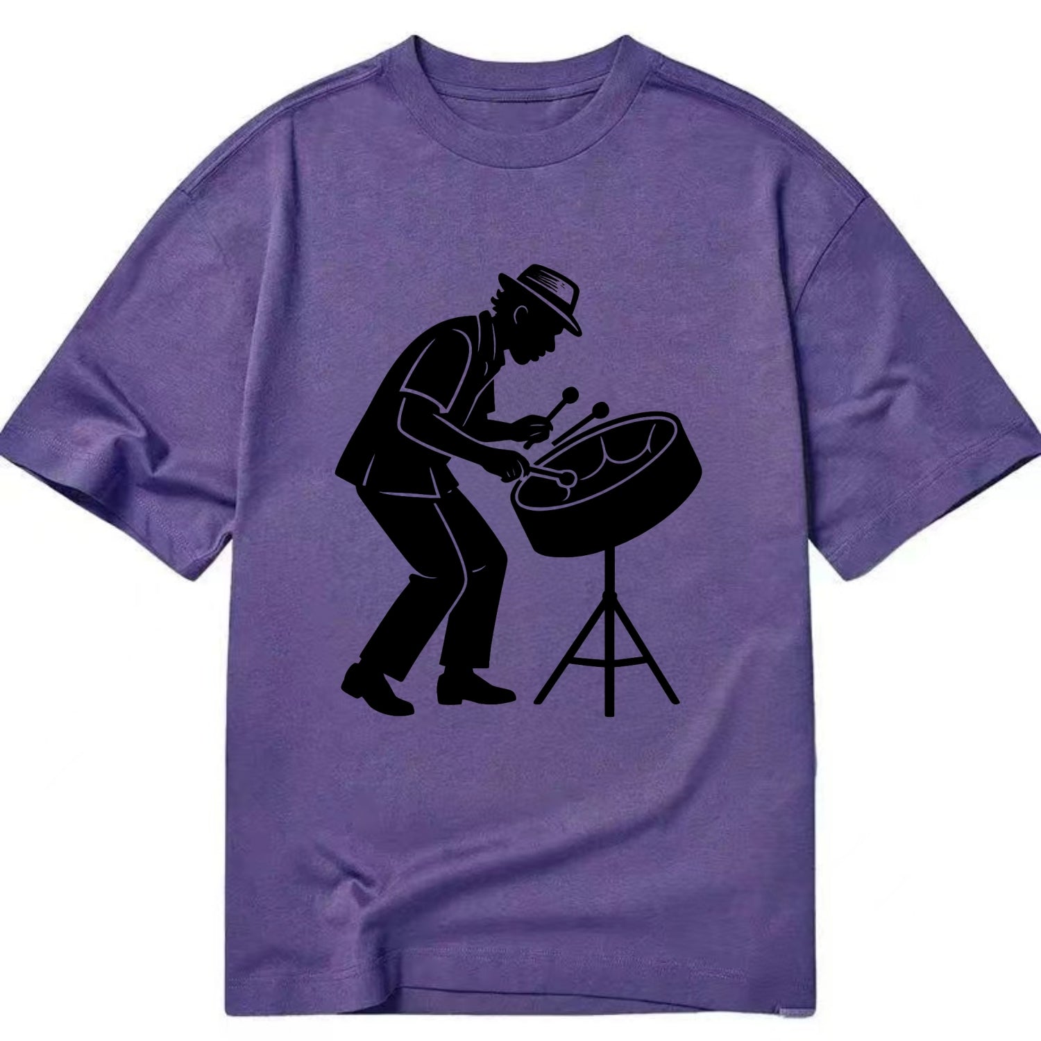 Steel drum player Caribbean rhythm - Classic T-shirt - Purple