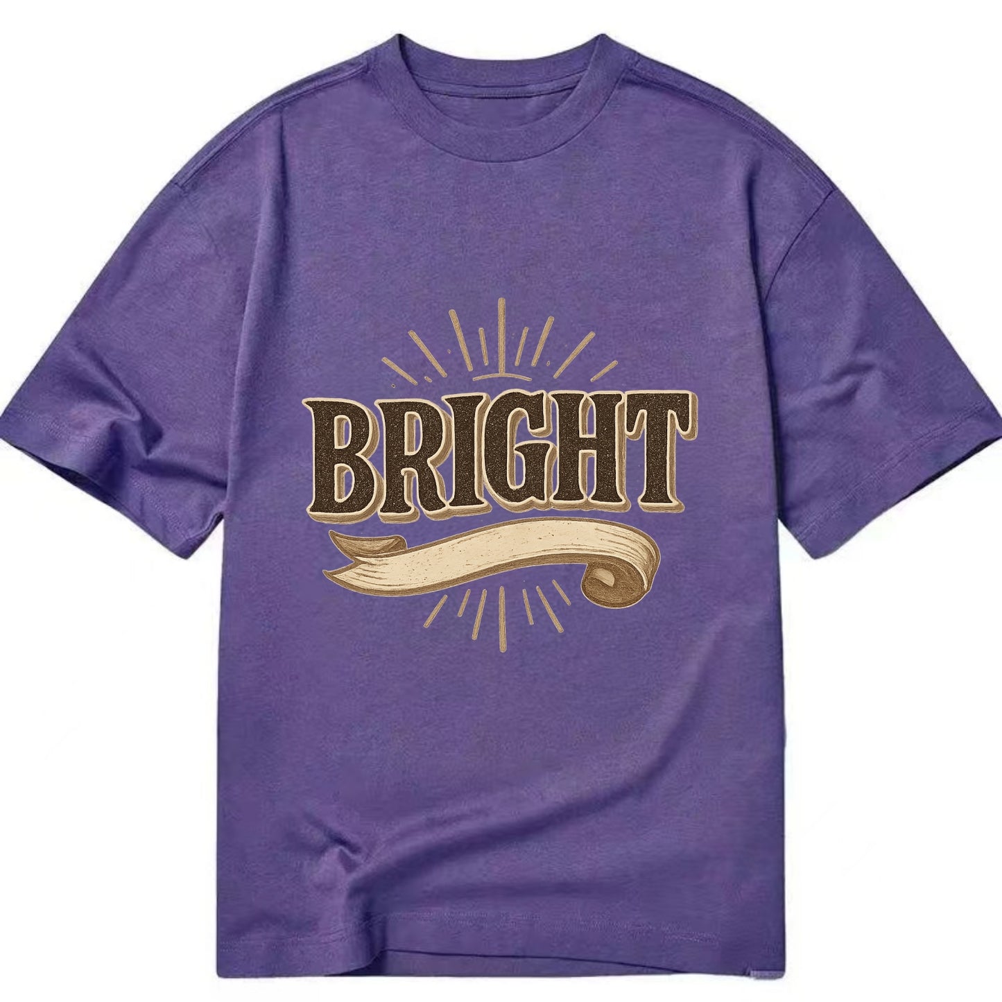 Bold typography design - "BRIGHT" - intelligent, shining - Classic T-shirt - Purple