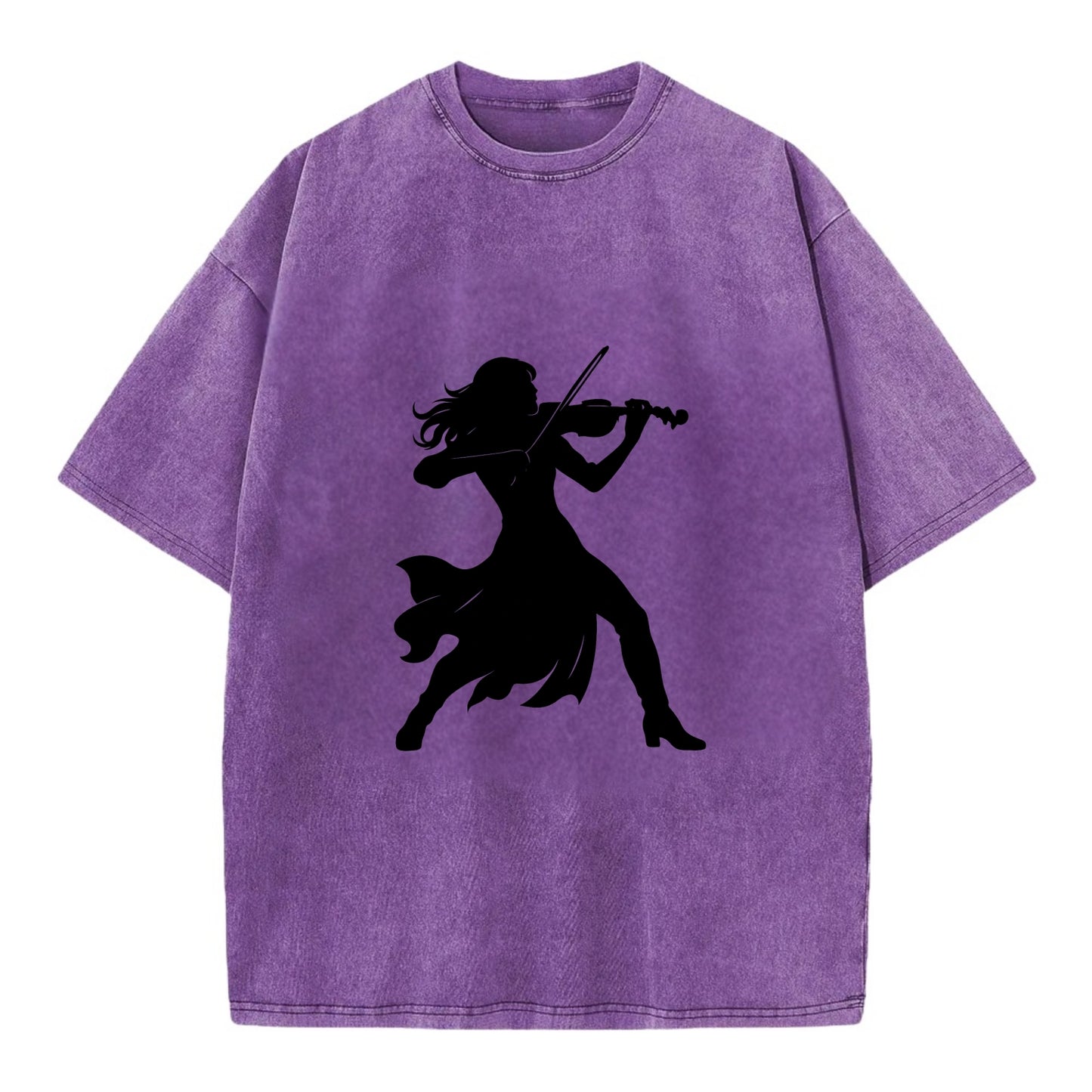 Violinist performing dramatic pose - Vintage T-shirt - Purple
