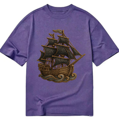 Pirate Ship  - Classic T-shirt - Purple
