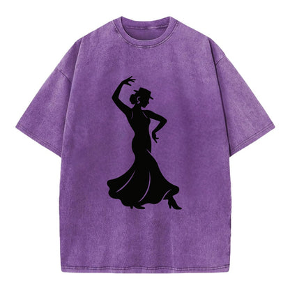 Flamenco dancer passionate stance - Vintage T-shirt - Purple