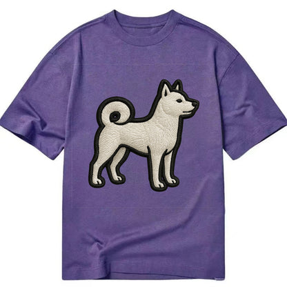 Kishu Ken - Contemporary white hunter de - Classic T-shirt - Purple