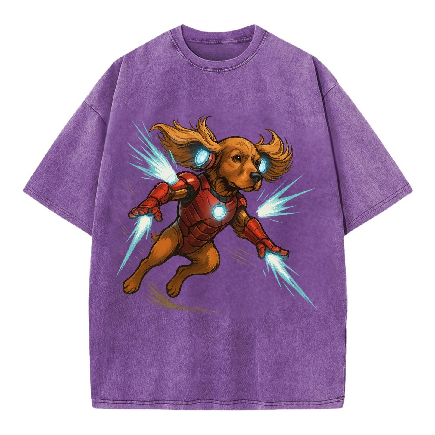 Cocker Spaniel Iron Man  - Vintage T-shirt - Purple