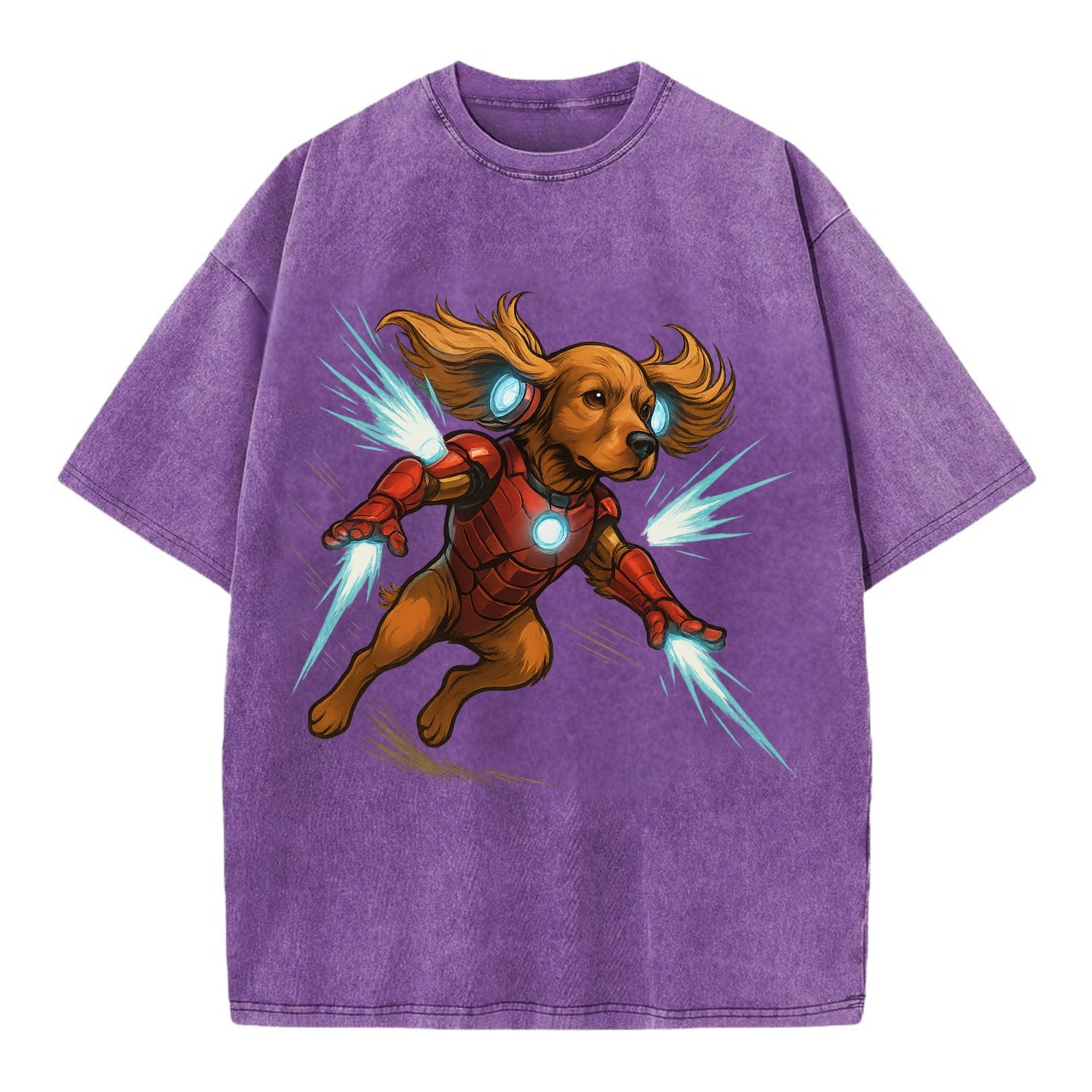 Cocker Spaniel Iron Man  - Vintage T-shirt - Purple